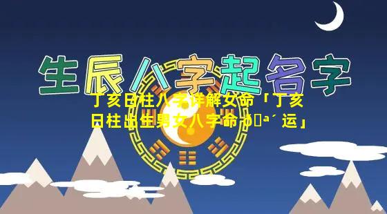 丁亥日柱八字详解女命「丁亥日柱出生男女八字命 🪴 运」